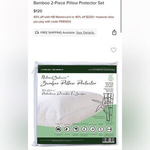 Natural Balance
Bamboo 2-Piece Pillow Protector Set. KING